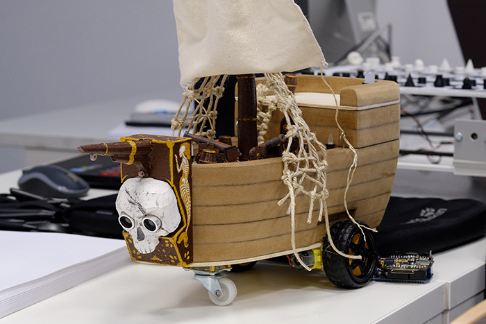 Modell Piratenschiff steht für Ideenfindung in der Ausbildung Gamedesign